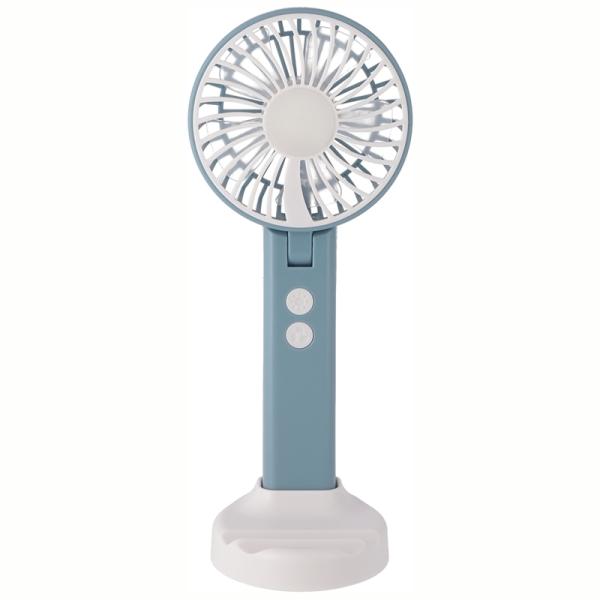 6個セット まとめ買い ミニＬＥＤ付ハンディファン ブルー 卓上 ハンディ 携帯 持ち歩く 小型扇風...