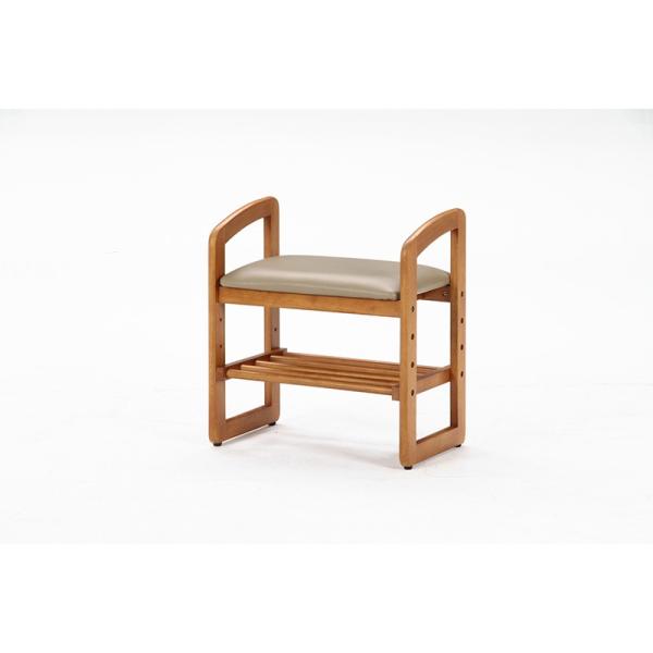 サポートチェアー スツール 木製 玄関イス 腰掛け ベンチシューズラック ローチェア  高さ調整 肘...