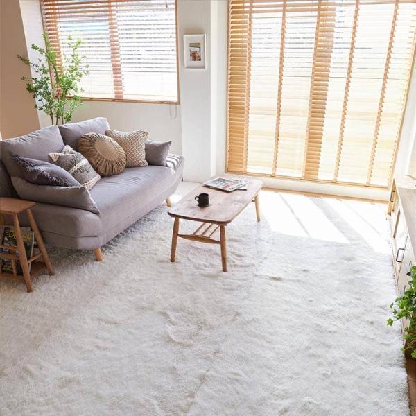 ラグ マット 352x352cm シフォンプレミアム スノー リビングラグ おしゃれ かわいい カー...