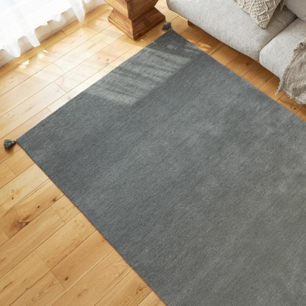 ラグ 130x190cm グレー ラグマット ルミィ ホットカーペットカバー ラグカーペット タッセ...