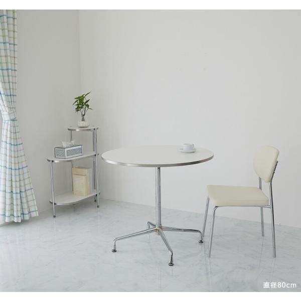 カフェテーブル  80cm 円形 ホワイト ダイニングテーブル モルセル おしゃれ かわいい 白家具...
