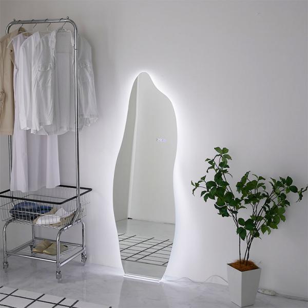 LEDミラー 50x150cm シルバー 姿見 スタンドミラー 壁掛け 全身ミラー ドルフィン 全身...