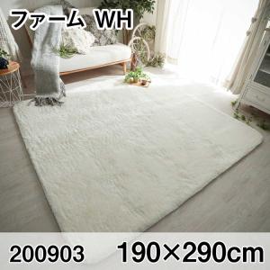 ファーム 190x290cm WH ラグ マット リビングラグ センターラグ すべり止め加工 洗える ウレタン オールシーズン おしゃれ ホットカーペット 床暖房 高級感｜commitand