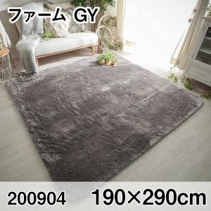 ファーム 190x290cm GY ラグ マット リビングラグ センターラグ すべり止め加工 洗える ウレタン オールシーズン おしゃれ ホットカーペット 床暖房 高級感｜commitand