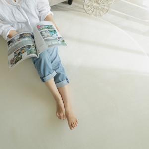 190cm円形 ホリデープラス ホットミルク ラグ マット リビングラグ すべり止め加工 はっ水 撥水 洗える オールシーズン ホットカーペット 床暖房 高級感｜commitand