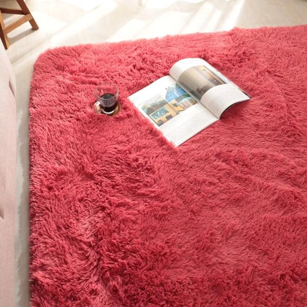 190x240cm シフォン RE コーラルレッド 洗える すべり止め オールシーズン ウレタン 抗...