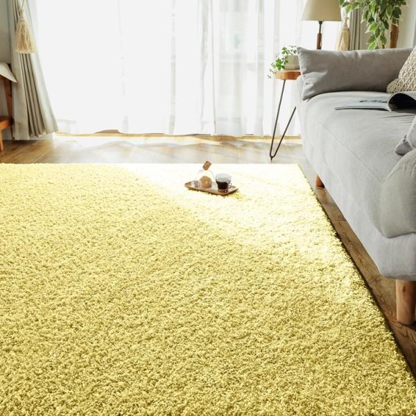 130x190cm ジェム レモンクォーツ ラグ マット リビングラグ 防炎 防ダニ 抗菌 防臭 洗...