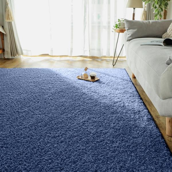 190x240cm ジェム サファイア ラグ マット リビングラグ 防炎 防ダニ 抗菌 防臭 洗える...