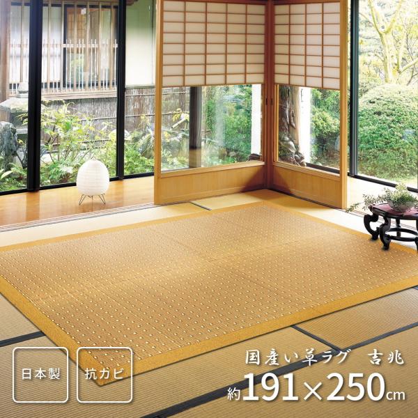 国産 い草ラグ カーペット 裏貼有 掛川織 ボリューム 畳上敷き 畳 茣蓙 い草マット センターラグ...