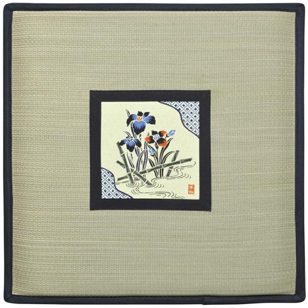 送料無料 い草パッチ座布団 クッション 座布団 ざぶとん 水仙 約55×55cm フロアクッション ...