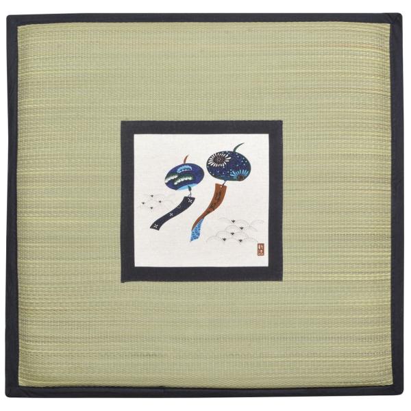 送料無料 い草パッチ座布団 クッション 座布団 ざぶとん 風鈴 約55×55cm フロアクッション ...