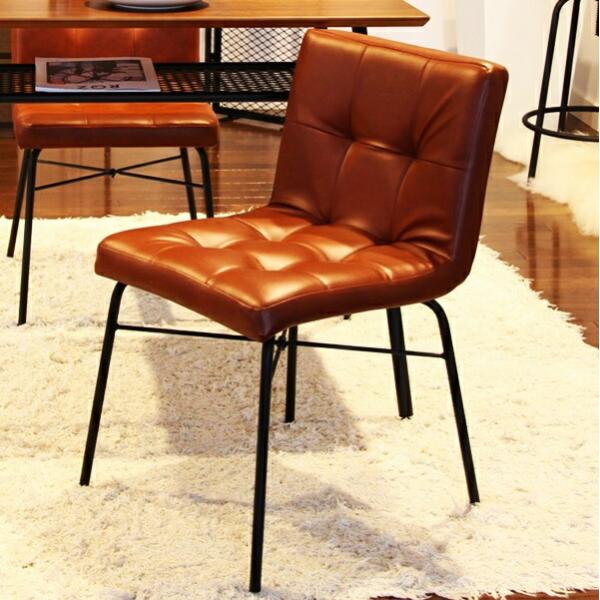 ダイニングチェア パソコンチェア デスクチェア レザー 合成皮革 肘なし おしゃれ 北欧 ブラウン ...