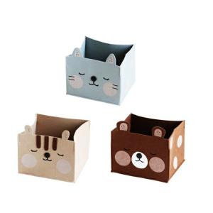 収納ボックス 折りたたみ 収納ケース カラーボックス かわいい おしゃれ 布 ファブリック おもちゃ箱 インナーボックス アニマル柄 リス クマ ネコ｜commitand