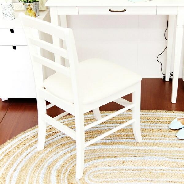 デスクチェア ダイニングチェア 完成品 おしゃれ 北欧 パソコンチェア アームレス 肘なし ホワイト...