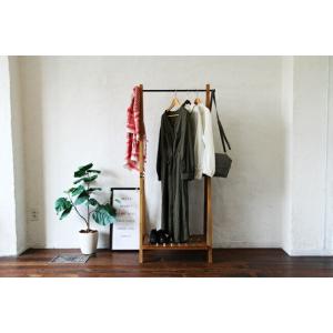 ハンガーラック コートハンガー 木製 おしゃれ 天然木 コート掛け 洋服掛け 一人暮らし ポールハンガー パイプハンガー ウッドラック 洋服収納 北欧｜commitand
