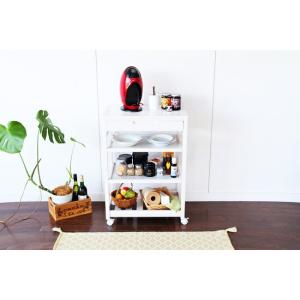 キッチンワゴン 4段 タイル天板 引き出し 耐熱 キャスター付 タイルトップ 幅60 北欧 おしゃれ...