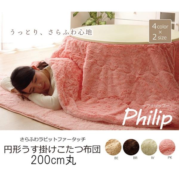 フィラメント素材 こたつ薄掛け布団単品 フィリップ円形 径200cm こたつ掛け布団 こたつ掛布団 ...