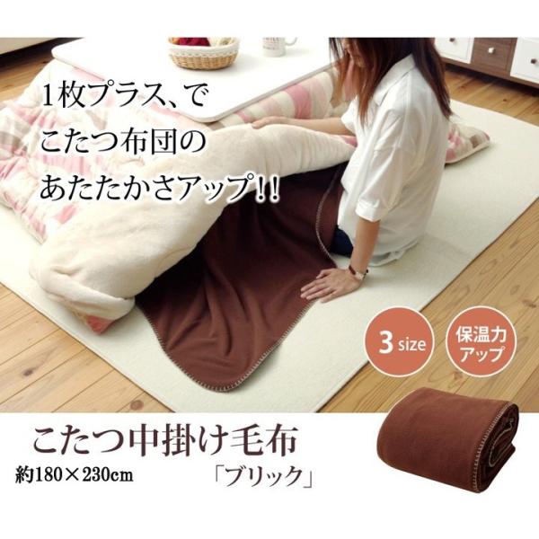 フリース こたつ用中掛け毛布 中掛け毛布単品 長方形 こたつ 中掛毛布 こたつ掛け布団 毛布 もうふ...