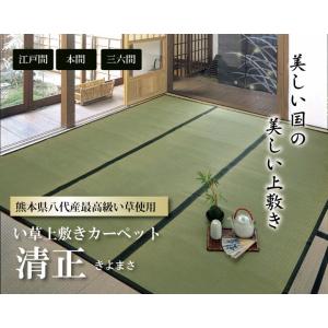 い草ラグ 夏用 国産 い草 上敷き 10畳 い草カーペット カーペット い草 ラグ 麻綿織 清正 江...