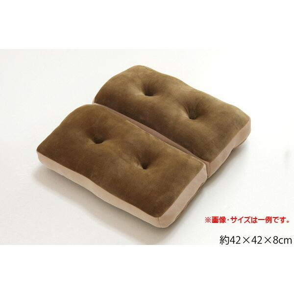 クッション 低反発 使用 マイクロファイバー 無地 『ルナ 2連 座布団』 約42×42×8cm