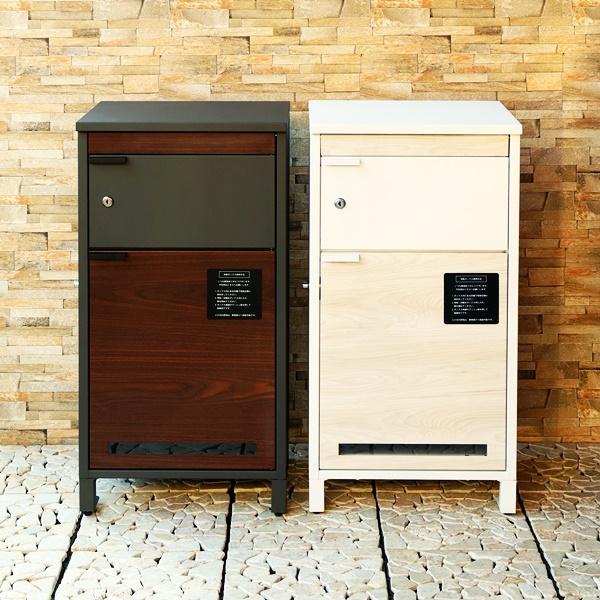 宅配ボックス付ポスト ポスト付宅配ボックス スタンドポスト 宅配BOX 置き型 自立 郵便ポスト 鍵...
