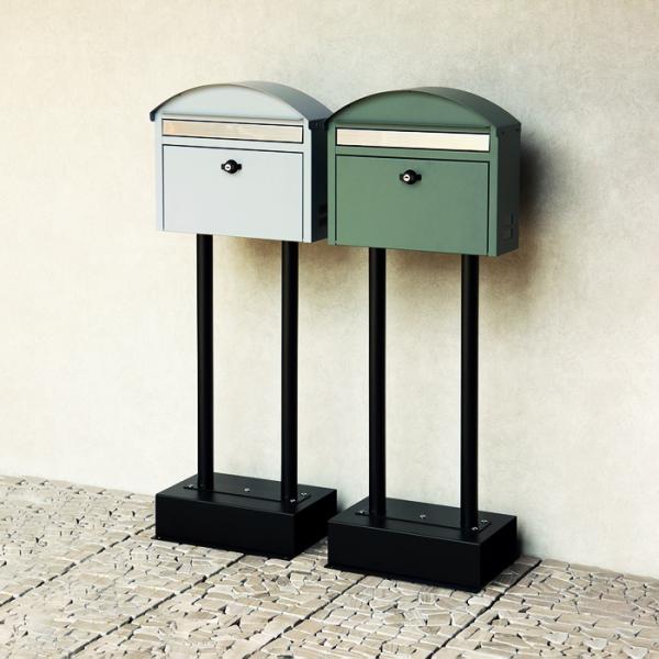 スタンドポスト ポスト 郵便ポスト 自立型 スタンド式 郵便受け おしゃれ グレー グリーン レトロ...