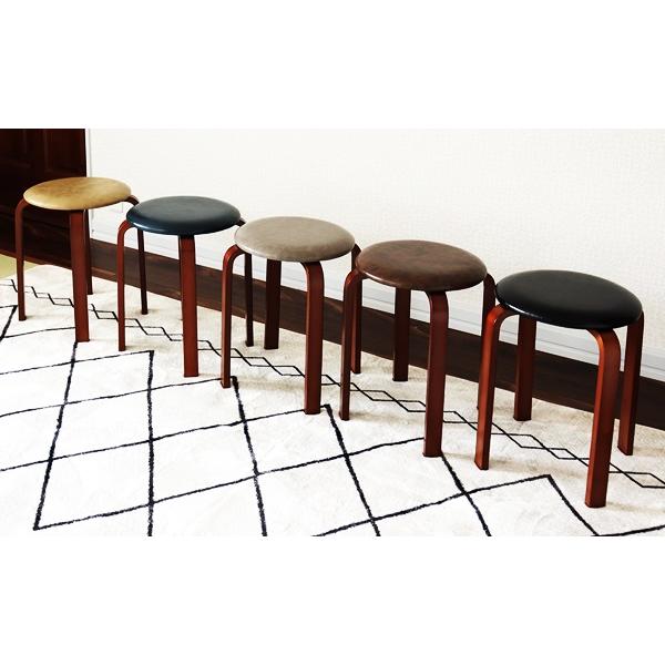 スタッキングスツール 6脚セット 完成品 丸椅子 スタッキングチェア 省スペース コンパクト ブラッ...