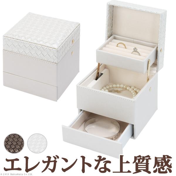 ジュエリーケース アクセサリーケース イントレチャート調ジュエリーボックス 〔アンジェラ〕 キューブ...