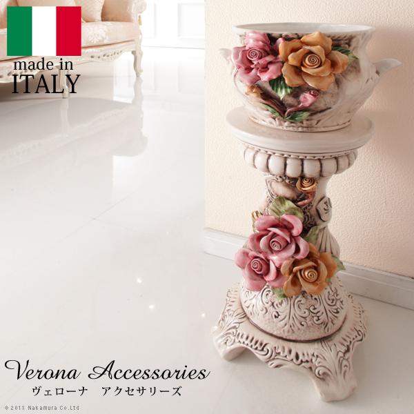 イタリア 家具 ヴェローナクラシック 陶製コラムポット  鉢植え 輸入家具 アンティーク風 イタリア...