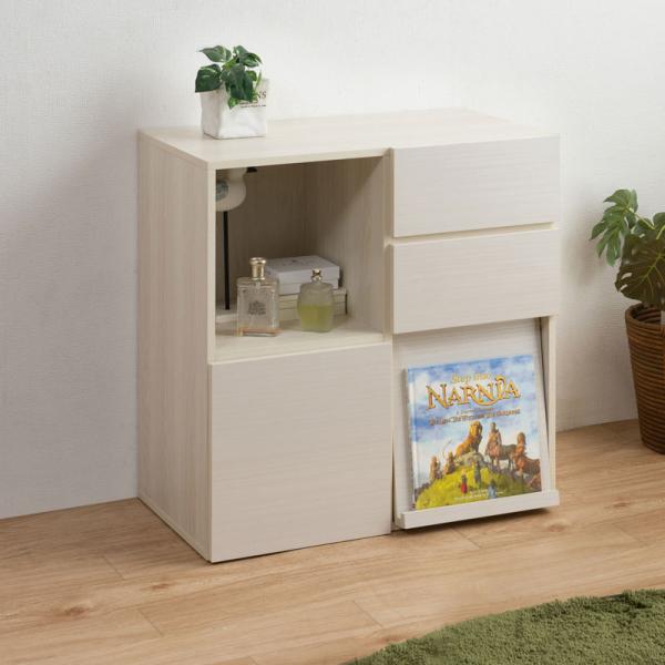 【SANDY】新登場！買い足し積み重ねができるスクエアキャビネット 幅70 奥行40 高さ70 リビ...