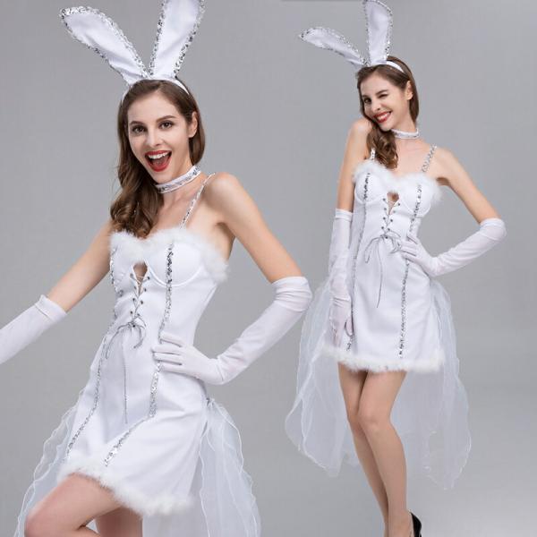 ロング丈チュール バニーガール コスプレ衣装 エロ 過激 大人 女性 レディース セクシー【4167...