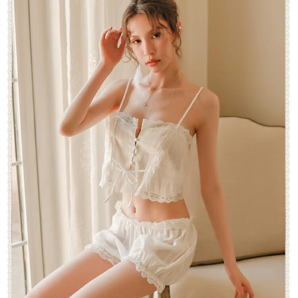 しろ タンクトップ＆ショートパンツセット ランジェリー セクシー女性下着 透け透け 過激 大人 女性...