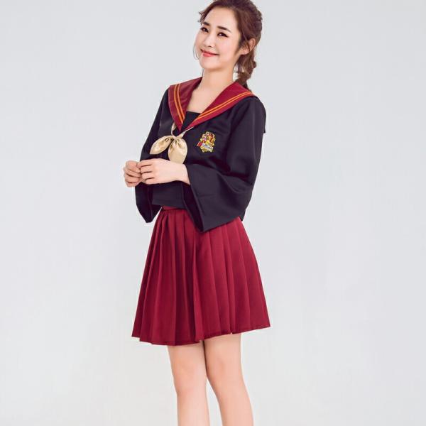 赤色 長袖 JK学生制服 セーラー服 コスプレ衣装 エロ 過激 大人 女性 レディース セクシー【6...