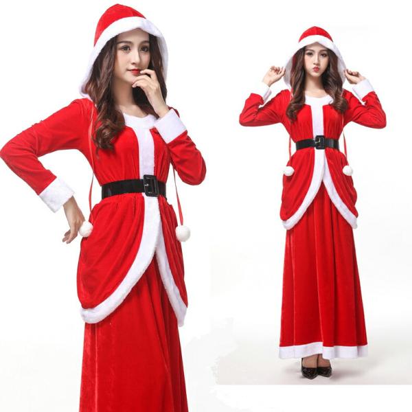 ロング丈 長袖 サンタクロース コスプレ衣装 クリスマス ハロウィン ハロウィーン エロ 過激 大人...
