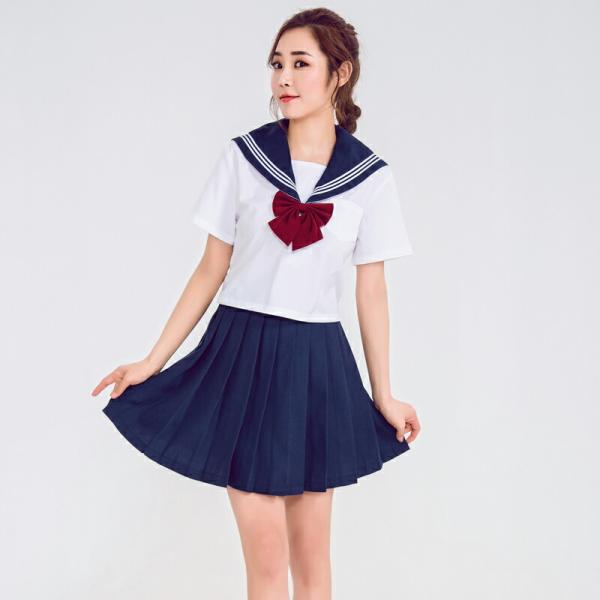 白色 半袖 JK学生制服 セーラー服 コスプレ衣装 エロ 過激 大人 女性 レディース セクシー【6...