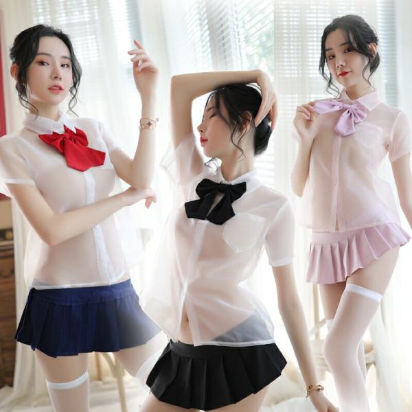 半袖 ミニスカ 学生服 セーラー服 コスプレ衣装 透け透け エロ 過激 大人 女性 レディース セク...
