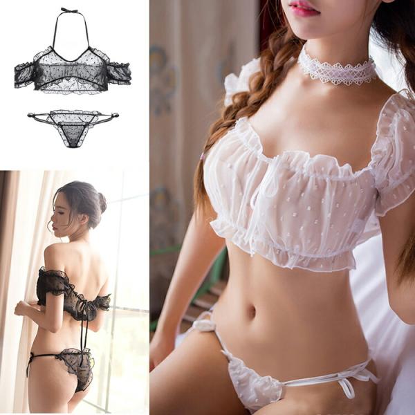 ドット柄 ブラとショーツ セクシーランジェリー 透け透け エロ 過激 大人 女性 レディース セクシ...