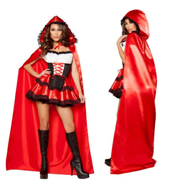 ロング丈ケープ 赤ずきん コスプレ衣装 ハロウィン 大人用 女性 レディース 仮装 かわいい 可愛い...