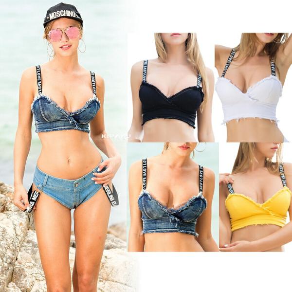 デニム ブラトップ ベアトップ チューブトップ 【2676】