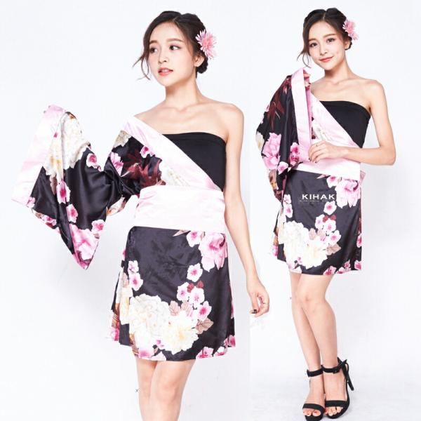 黒トップ付き ワンピース 着物ドレス コスプレ衣装 過激 大人 女性 レディース セクシー 【409...