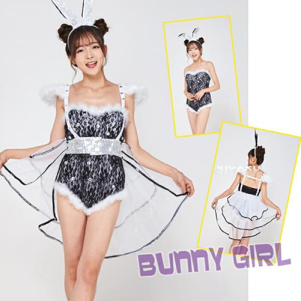 黒ライン バニーガール服 コスプレ衣装 ハロウィン 透け透け エロ 過激 大人 女性 レディース セ...