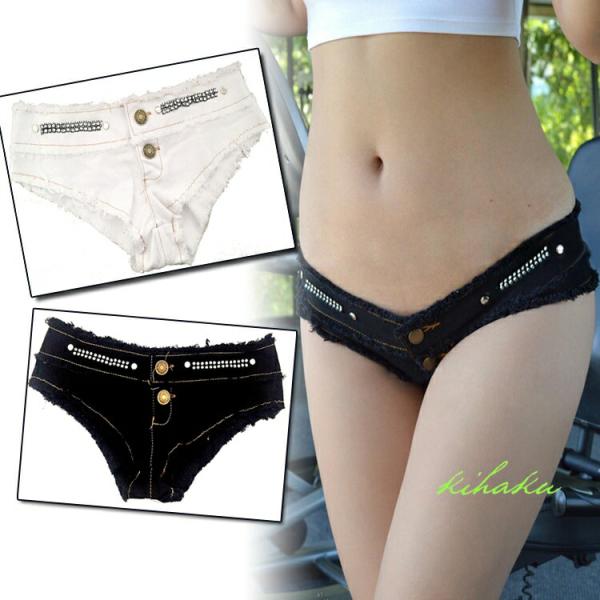 Ｗボタン マイクロミニ デニムショートパンツ【2674】