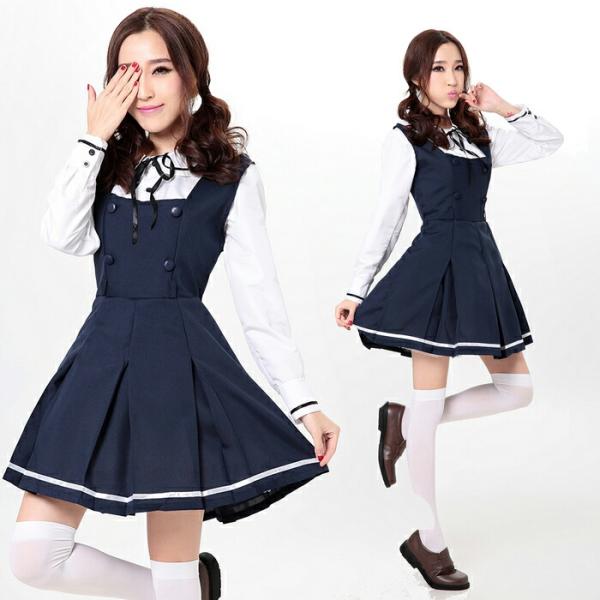 紺 ゴスロリ ワンピース コスプレ衣装 過激 大人 女性 レディース セクシー 【7802】