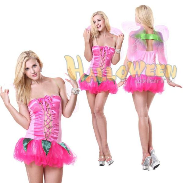 翼 ピンク色 妖精 ティンカーベル コスプレ衣装 ハロウィン衣装 過激 大人 女性 レディース エロ...