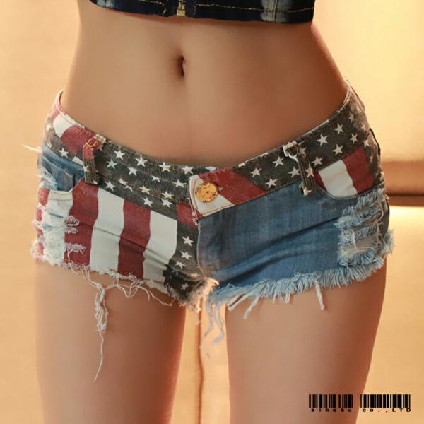 M〜XL星柄 デニムショートパンツ ハーフ 【2527】