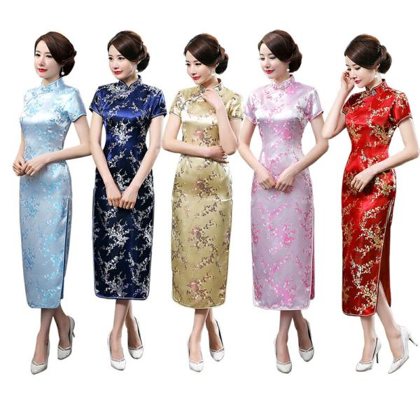 半袖 ロング丈チャイナドレス コスプレ衣装 女性 チャイナ服 セクシー コスチューム 仮装 レディー...