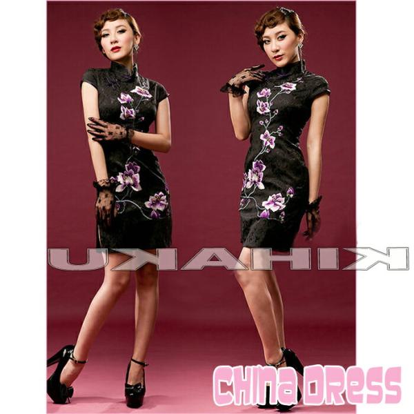 花柄 ショート チャイナドレス コスプレ衣装 女性 チャイナ服 セクシー コスチューム 仮装 レディ...