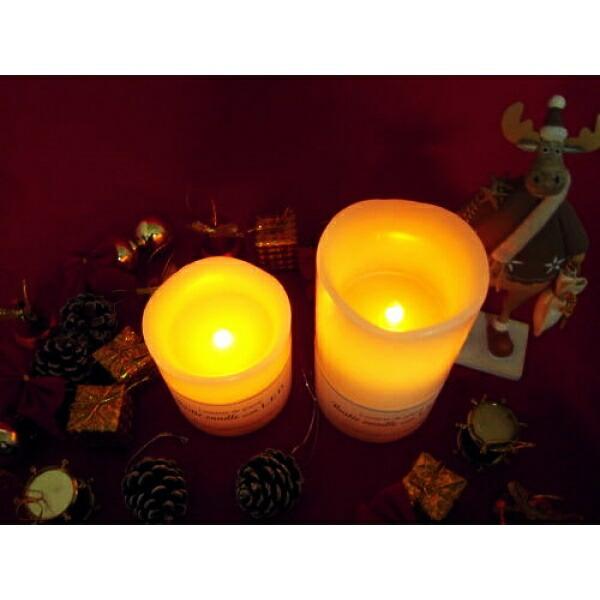 ラスティックLEDキャンドル -円柱タイプ- Sサイズ インテリア照明 間接照明 LEDキャンドルラ...