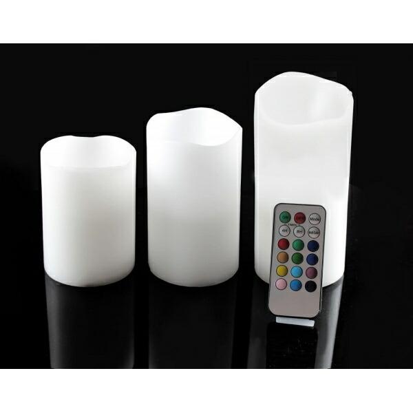 ラスティックLEDキャンドル S・M・Lセット リモコン付 1点