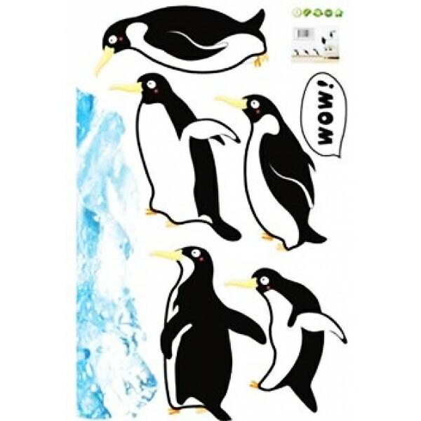 ウォールステッカー ペンギン柄60×90ｃｍ おしゃれ 北欧 モダン アンティーク レトロ インテリ...